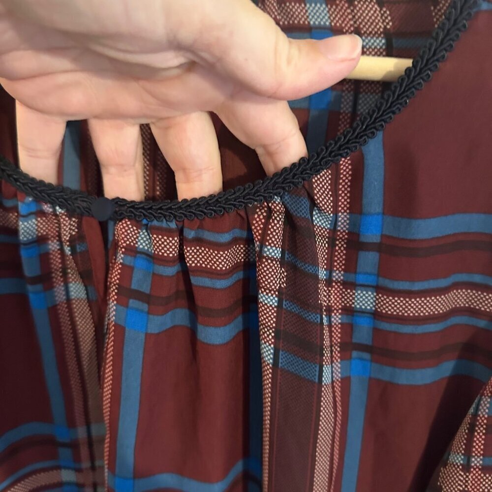 Y Zac & Rachel Plus Size Plaid Bell Sleeved Blouse - Picture 10 of 11